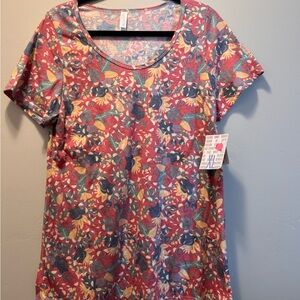 LuLaRoe Multicolor Floral Short Sleeve Top